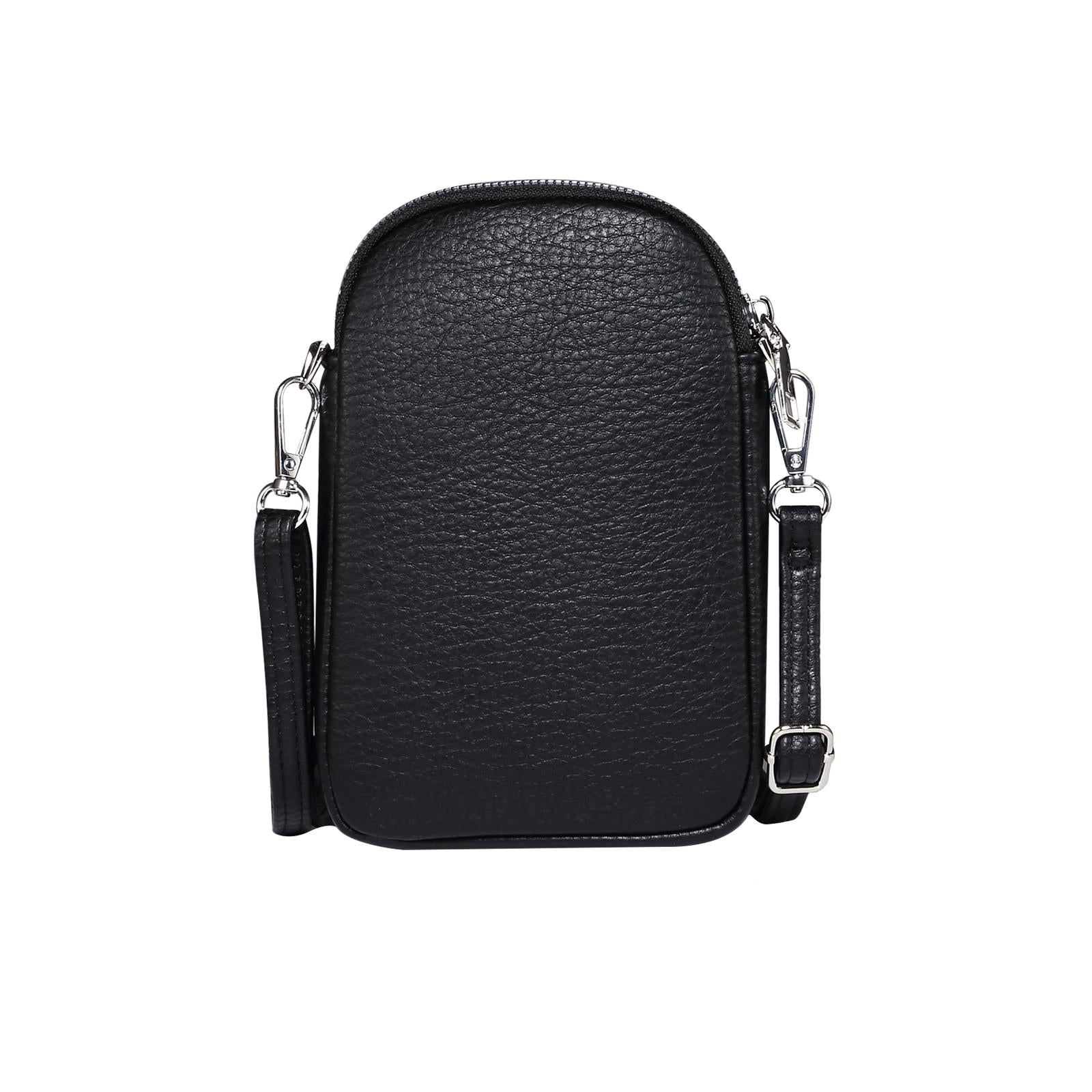 Litchi Texture Phone Crossbody Bag Leather Case For 5.5 Inch - 7.2 Inch Phones - Blue