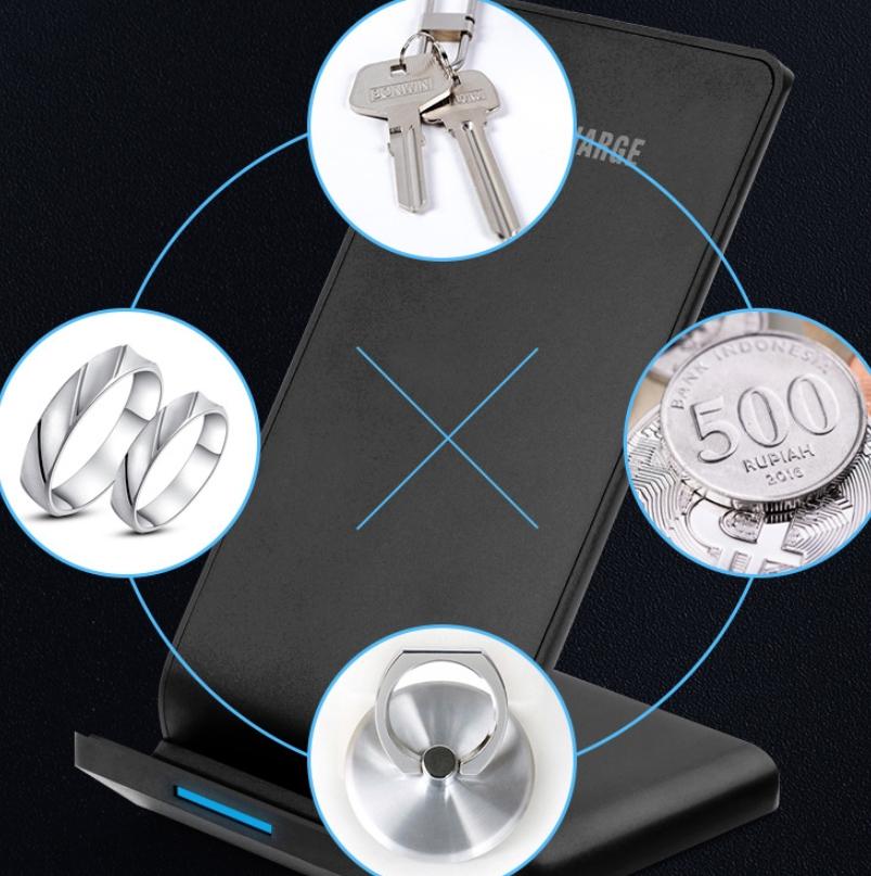 10W Vertical Wireless Charger For Smartphones Black