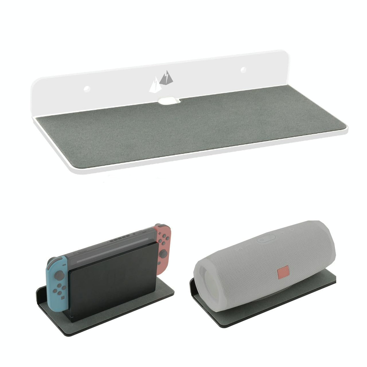 Bluetooth Speaker Wall Storage Bracket - Home Living Room Organizer - White