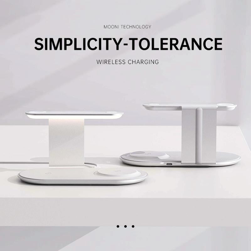 3 In 1 Wireless Charger With Night Light 15W - Black