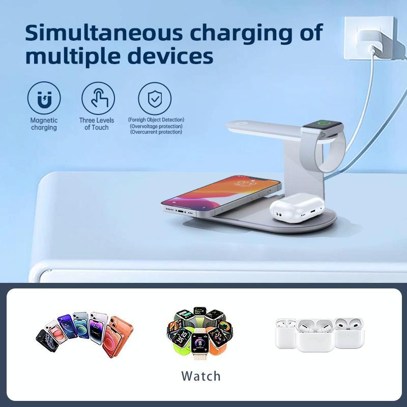 3 In 1 Wireless Charger With Night Light 15W - Black