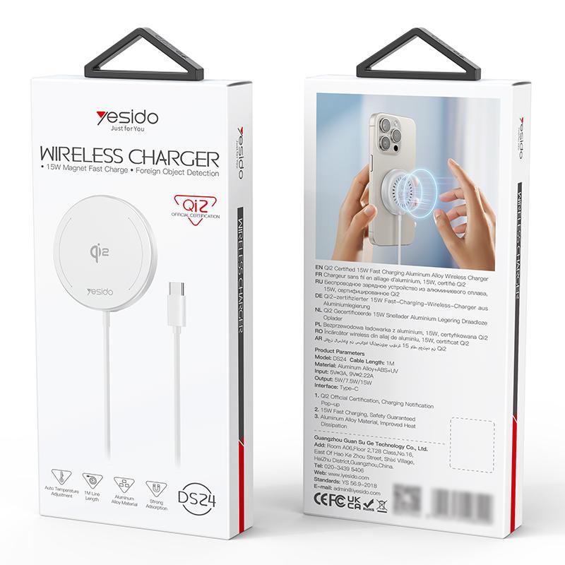 15W Magnetic Fast Wireless Charger White
