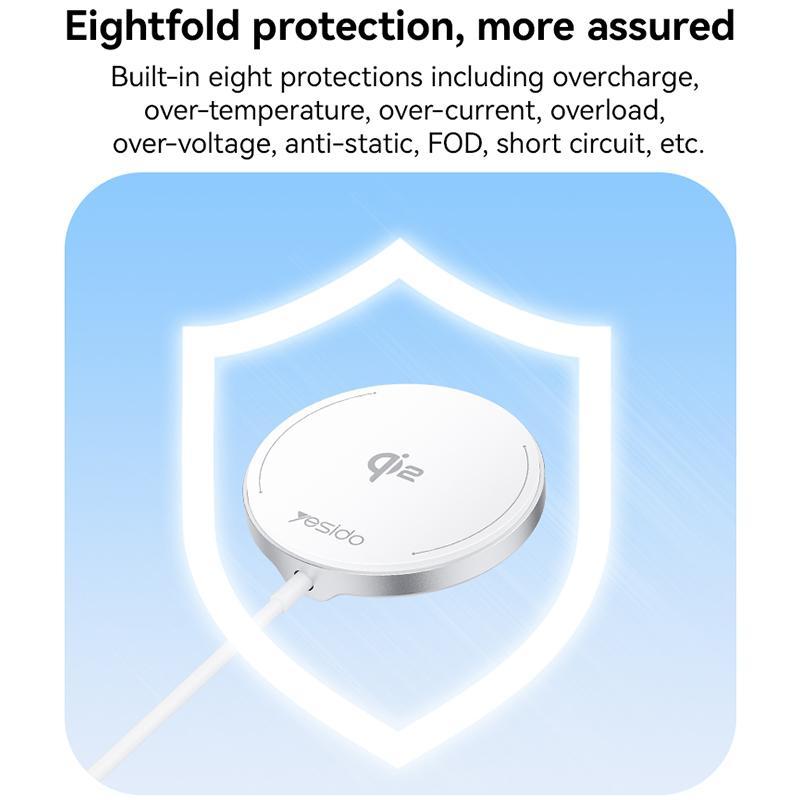 15W Magnetic Fast Wireless Charger White