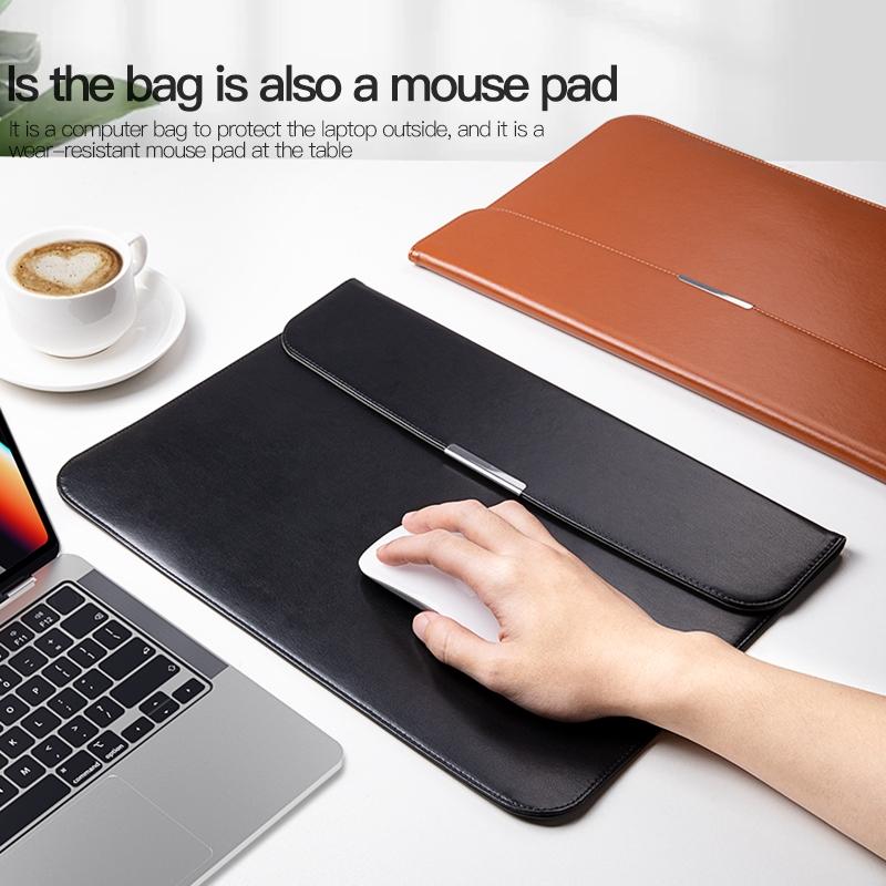 Leather Laptop Sleeve - Ultra-thin and Stylish - Black