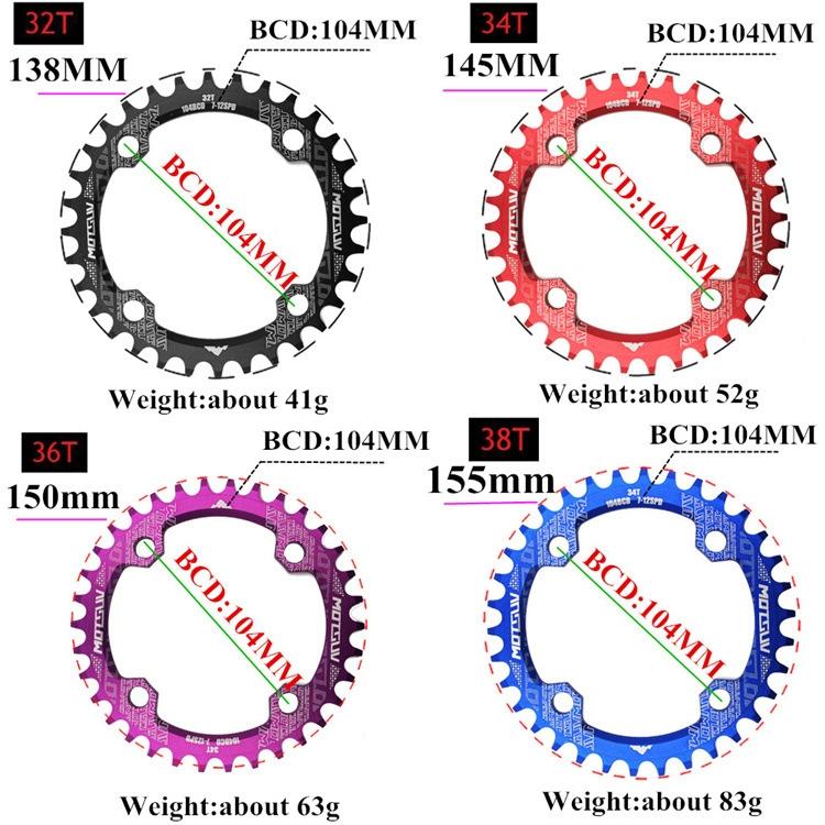 Mtb 104Bcd Narrow Wide Chainring 32T - Black