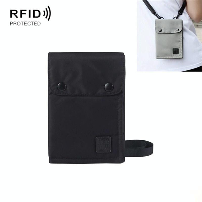 Waterproof Neck Bag for Passport and Phone - Rfid Protected - Black