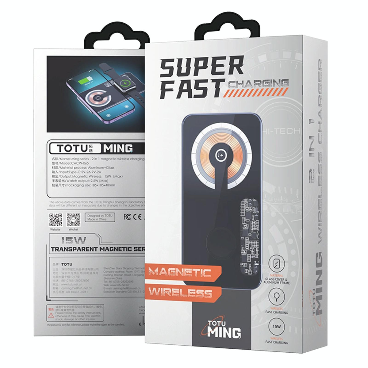 2 In 1 Magnetic Wireless Charger Grey