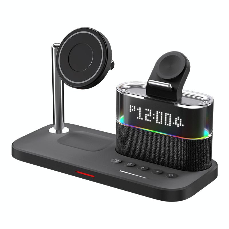 15W Wireless Charger Clock Lamp Multifunctional - Black