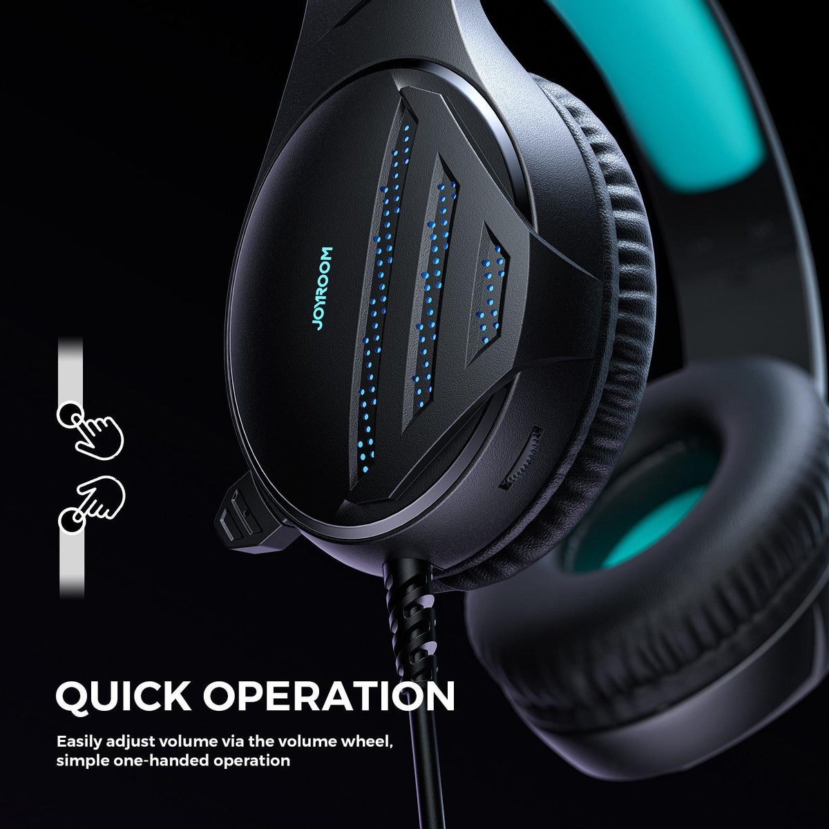Black Gaming Headset With Joyroom Jhead Jr-Hg2