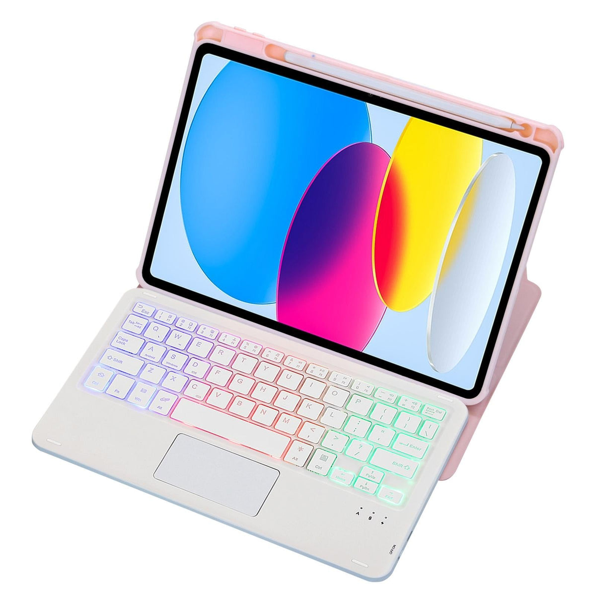 360 Rotation Bluetooth Keyboard Leather Case For Ipad 10.9 2022 With Touch Control And Backlight - Black