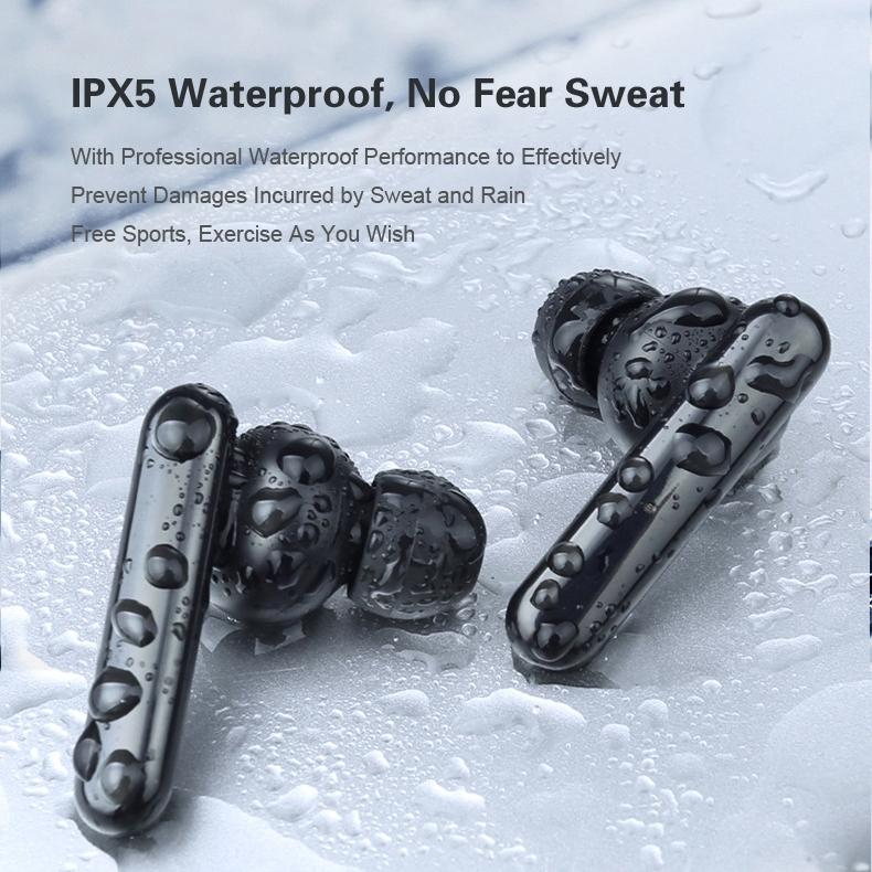 Mini Touch Control Tws Wireless Earphones with Mic & Charger Box - Black