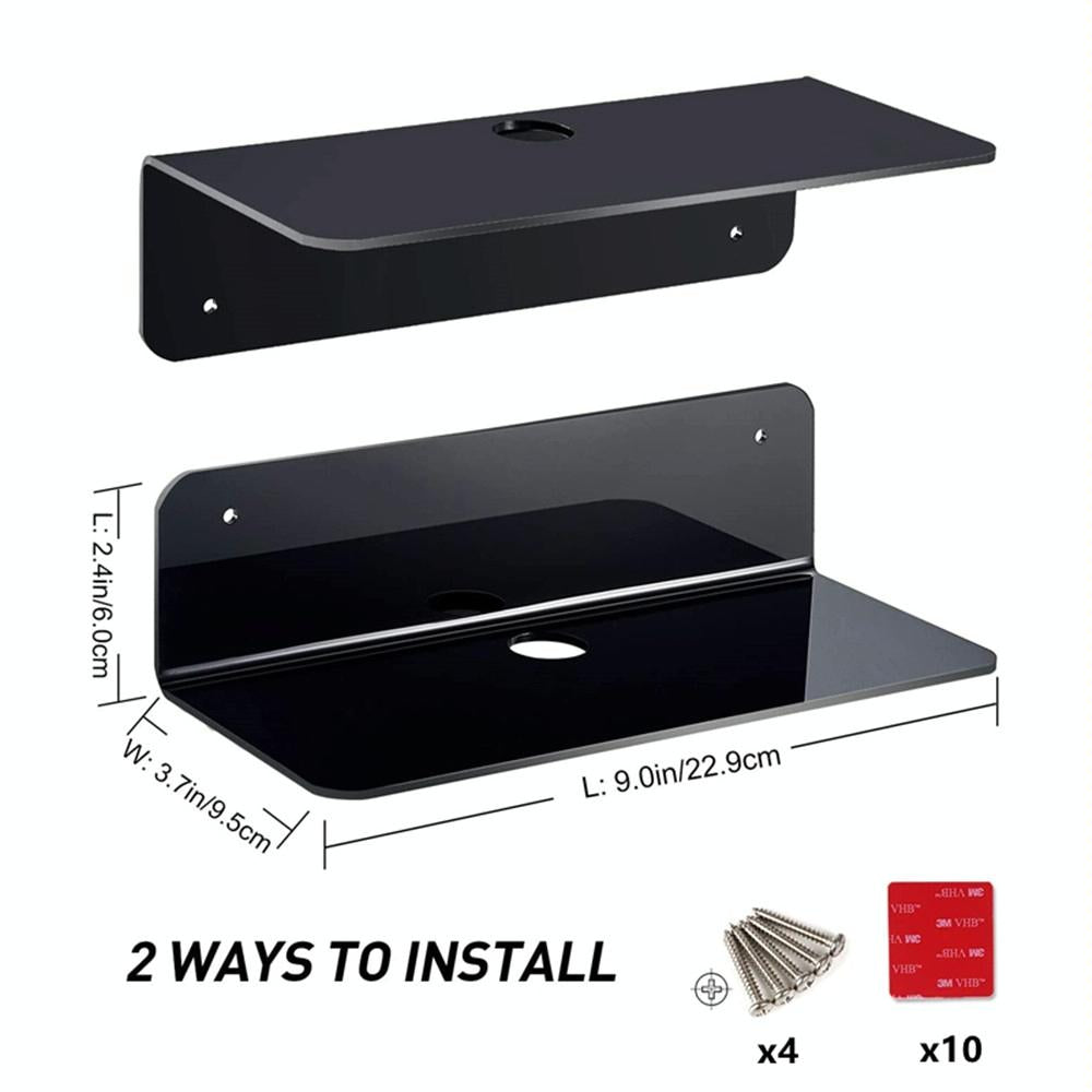 Set of 2 Wall Mounts for Speakers and Surveillance Cameras - Transparent