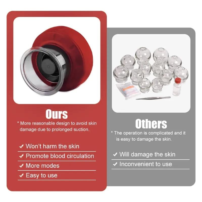 12-Speed Cupping Massager Set With 3 Cups - White