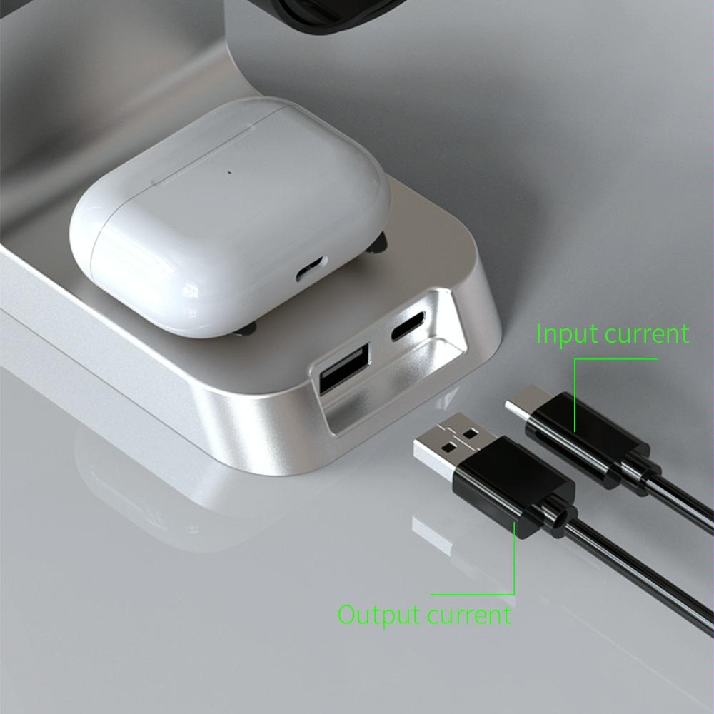 15W 6 In 1 Magnetic Wireless Charger With Clock For Iwatch / Airpods