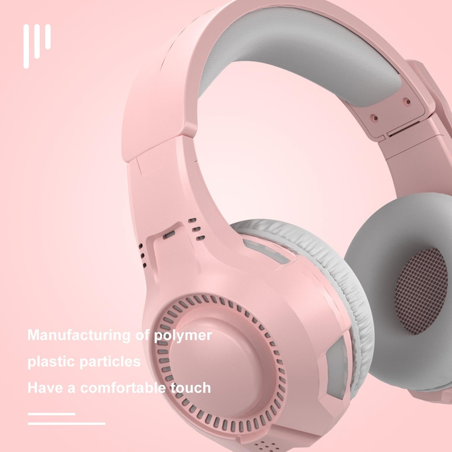 3.5Mm Wired Gaming Headset With Mic Pink