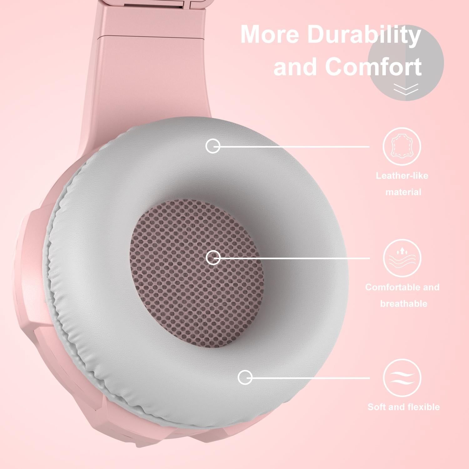 3.5Mm Wired Gaming Headset With Mic Pink