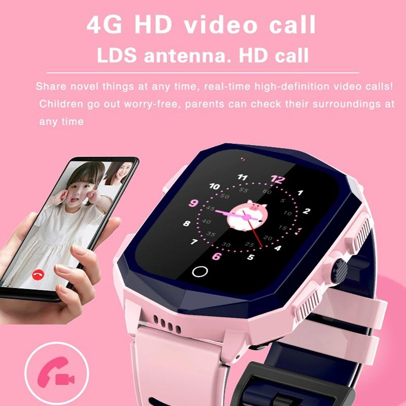 1.4 Inch 4G Gps Positioning Children Calling Watch With Sos Function - Pink