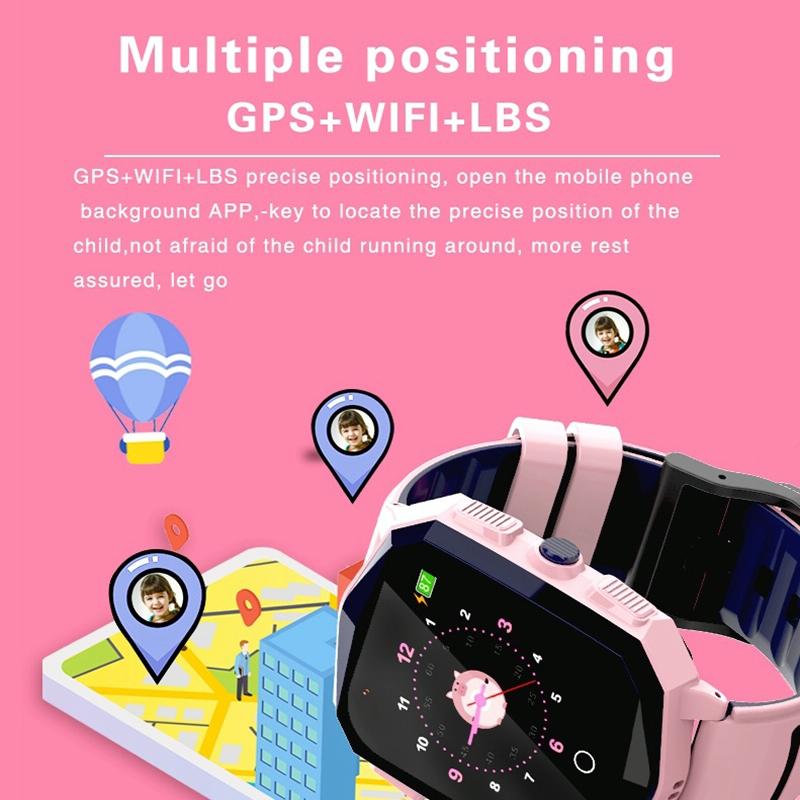 1.4 Inch 4G Gps Positioning Children Calling Watch With Sos Function - Pink