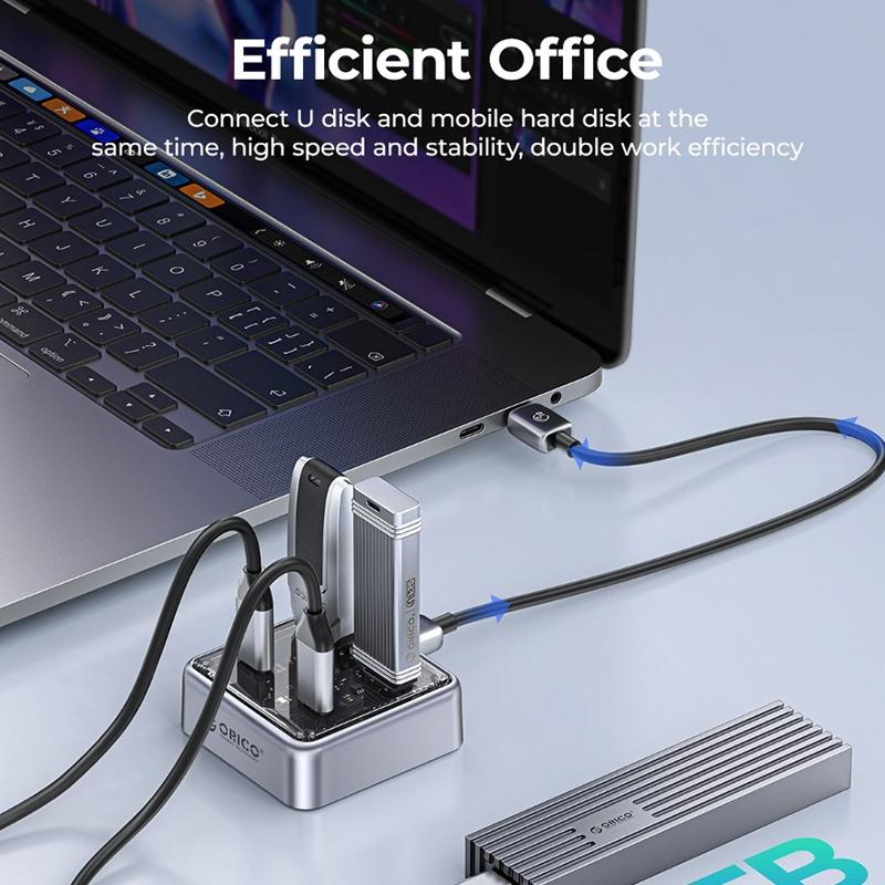 4-Port Usb 3.0 Hub Converter Compact Silver