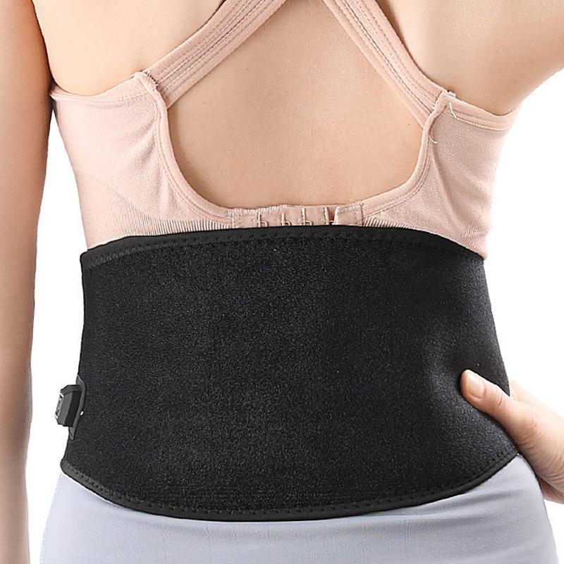 Adjustable Usb Heated Waist Belt For Sports Therapy Black