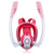 Full Dry Silicone Kids Diving Mask with Double Tubes - White Blue