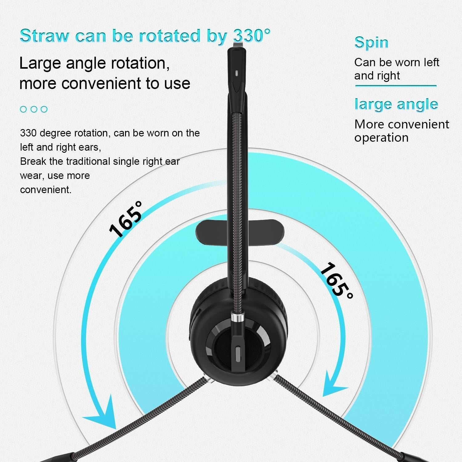 Wireless Noise-Cancelling Headset With Mic Black