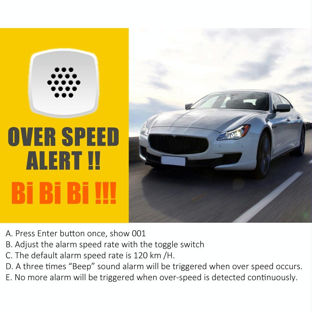 4.5 Inch Hud Car Gps Speed Meter With Overspeed Alarm Mileage Altitude Clock Black