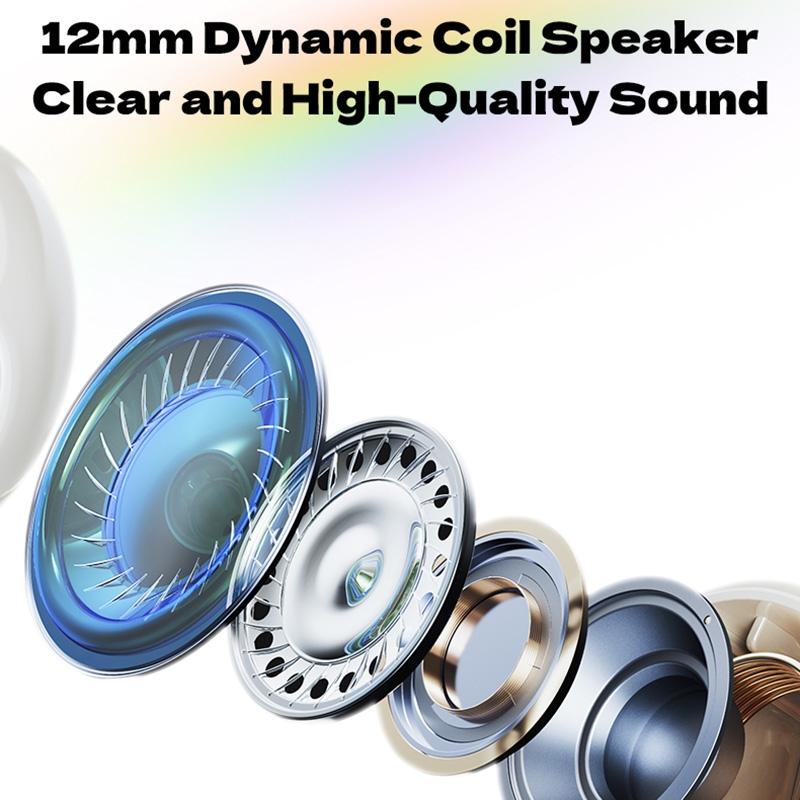 Transparent Bubble Tws Wireless Earphones with Lanyard - Pink