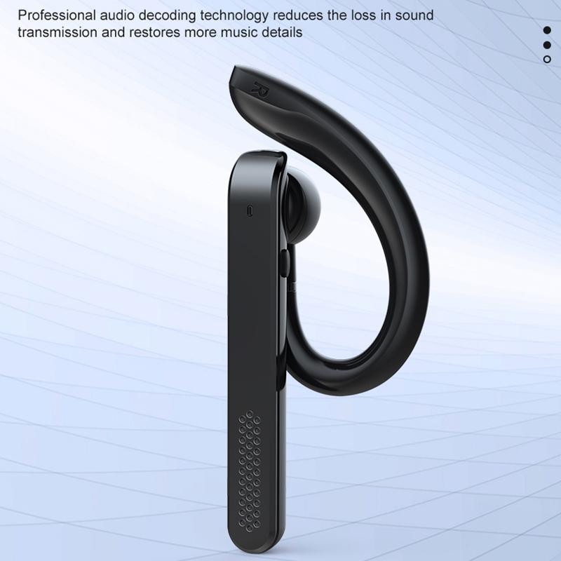 Wireless Bluetooth Earphone with Noise Reduction - Ear-mounted - Black
