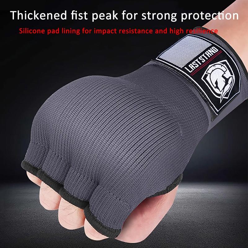 Protective Half Finger Boxing Gloves With Gel Padding And Wrist Support - One Size - Red