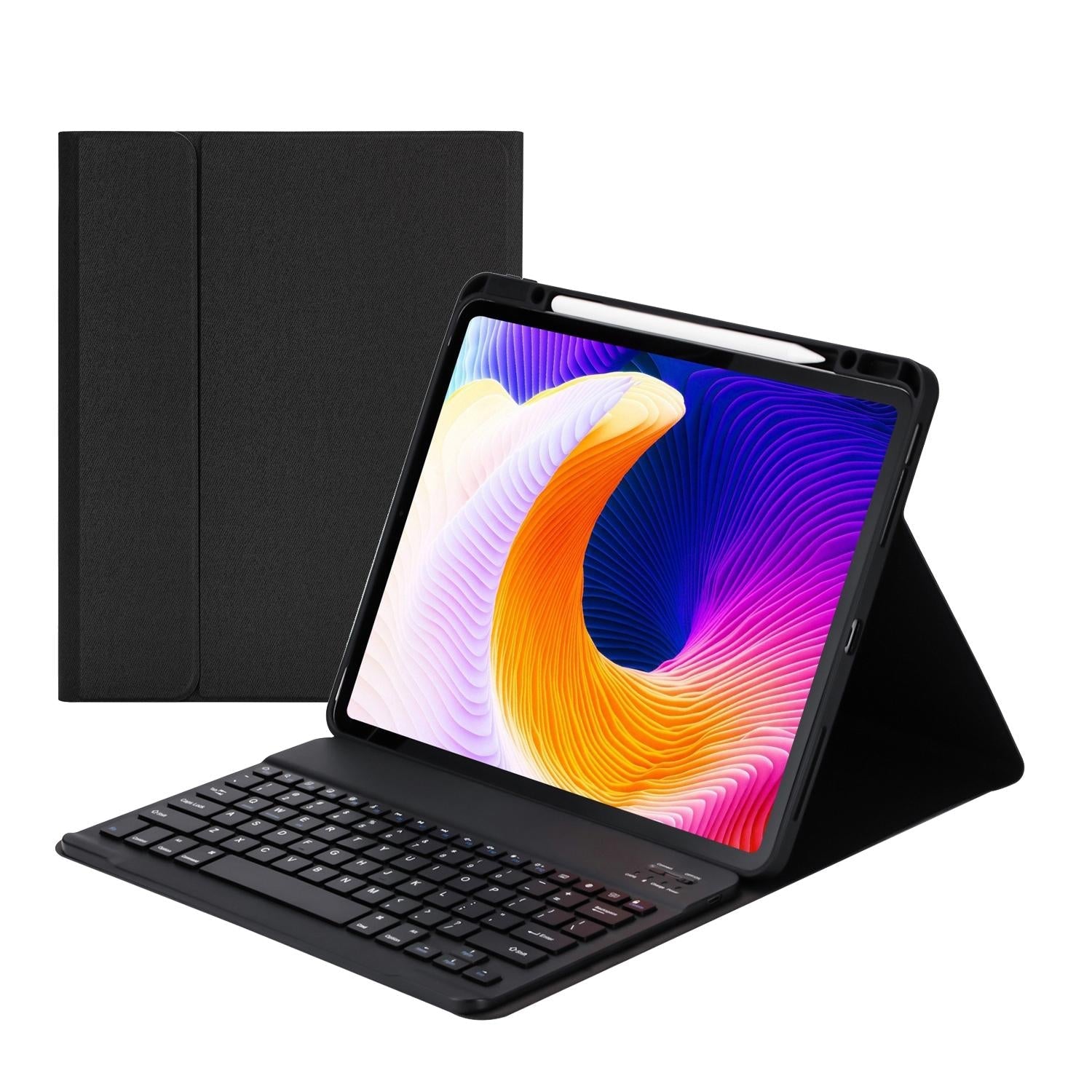 Detachable Bluetooth Keyboard Tablet Case For Ipad Pro 12.9 With Holder Pen Slot - Black