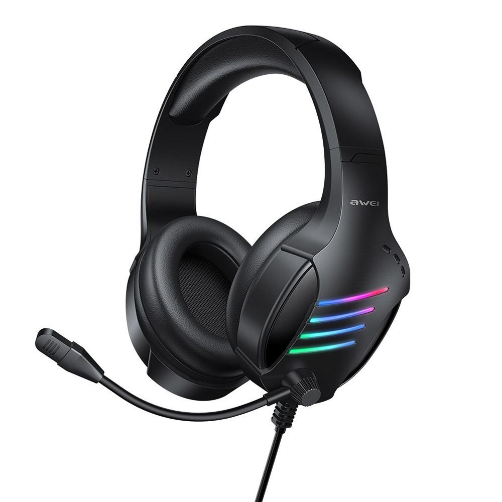 Usb + 3.5Mm Gaming Headset With Mic &amp; Ambient Light Black