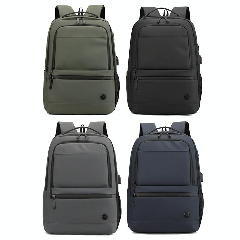 Men Usb Backpack with Charging Port - Black