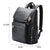 Large-capacity Waterproof Laptop Backpack in First-layer Cowhide - Black