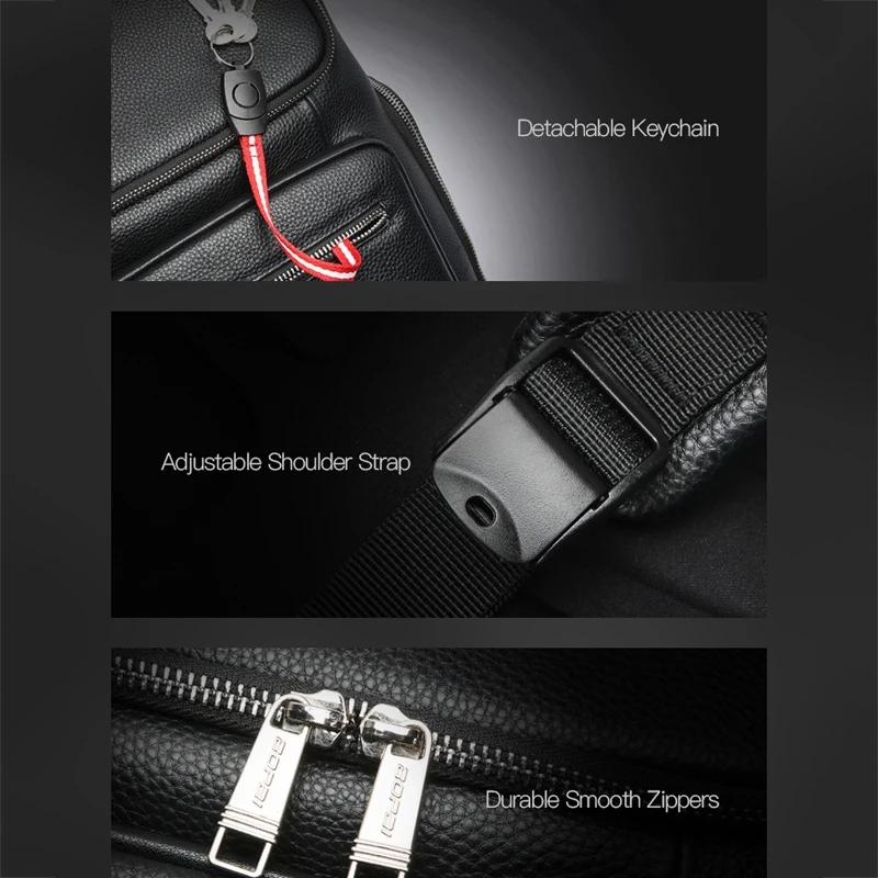 Large-capacity Waterproof Laptop Backpack in First-layer Cowhide - Black