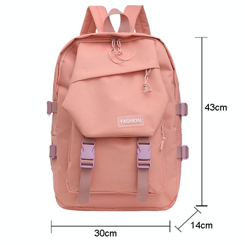 School Backpack with Harajuku Style - White