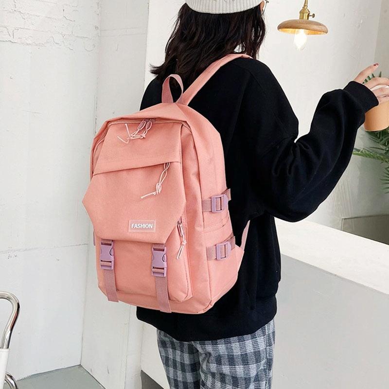School Backpack with Harajuku Style - White