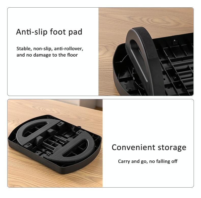 180 Degree Swing Footstool With Handle Black