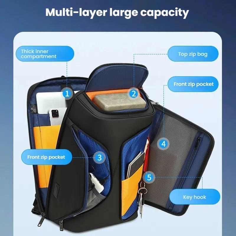 Water Resistant Anti Theft Laptop Backpack With Usb Port - Black