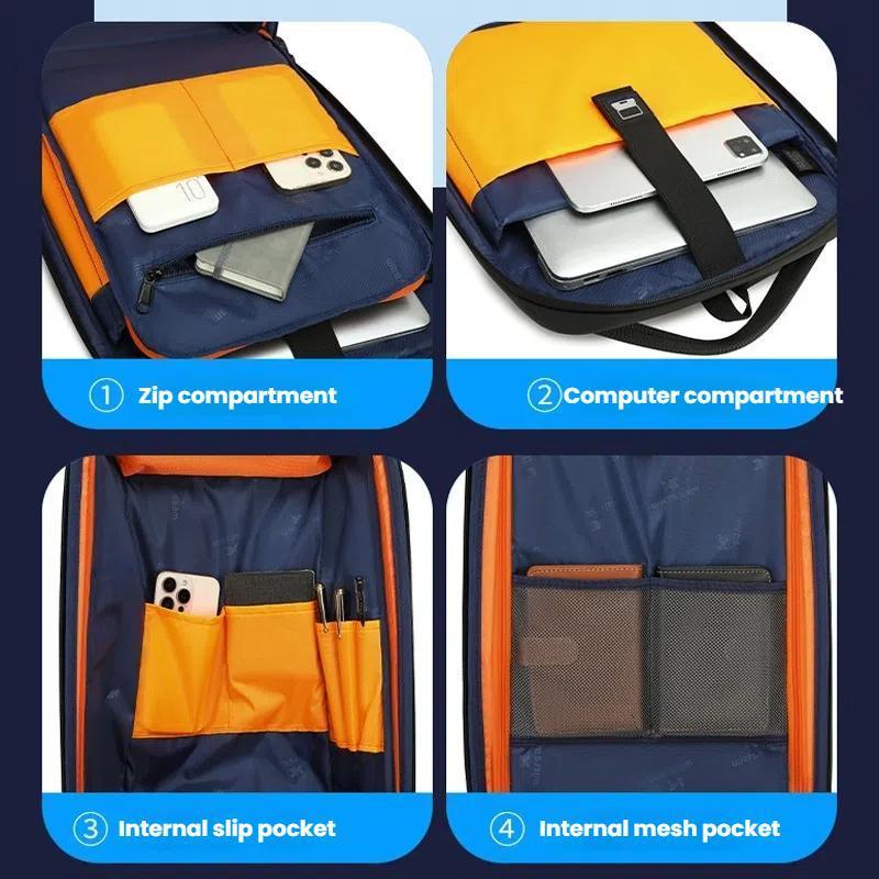 Water Resistant Anti Theft Laptop Backpack With Usb Port - Black