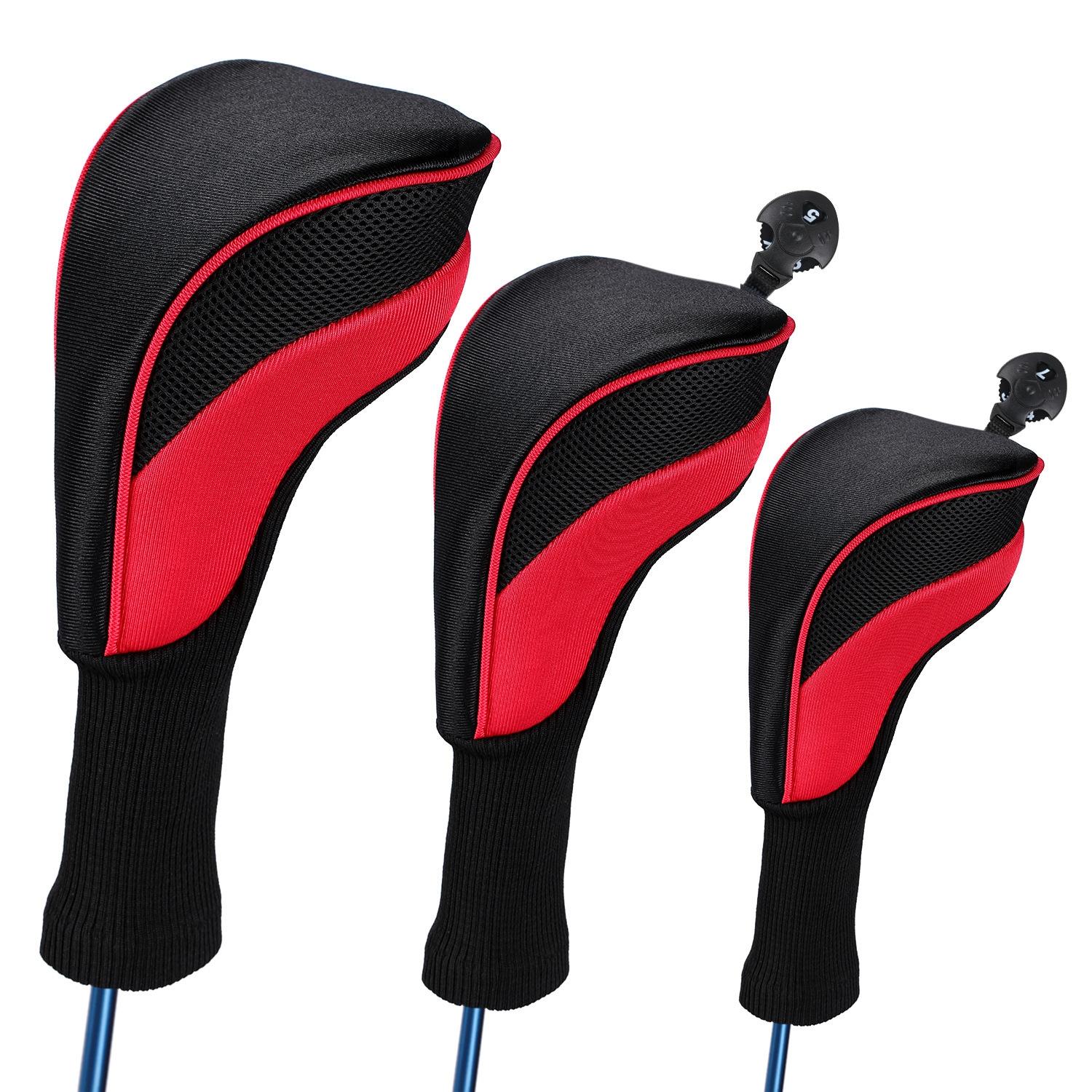 3-in-1 Golf Club Head Cover - No.1 No.3 No.5 - Protective - Blue