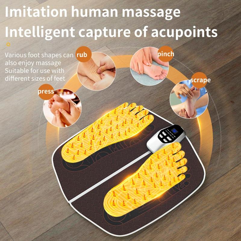 Foldable Ems Foot Massager Pad With Remote Coffee