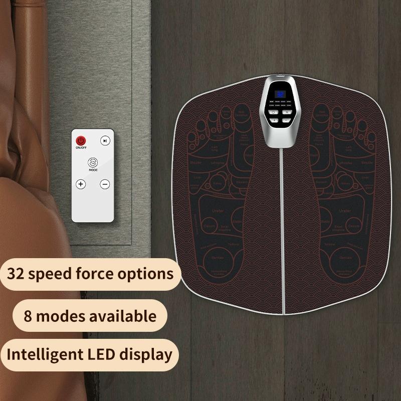 Foldable Ems Foot Massager Pad With Remote Coffee