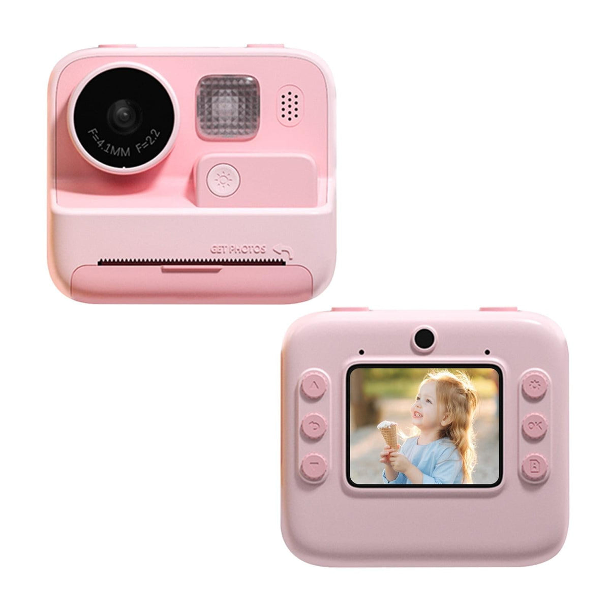 2-inch Dual Lens Instant Print Camera for Children - 4800w Pixel - Without Memory Card Pink