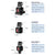 3-piece Magnetic Gimbal Base Adapter for Gopro / Insta360 Go 3 Action Camera