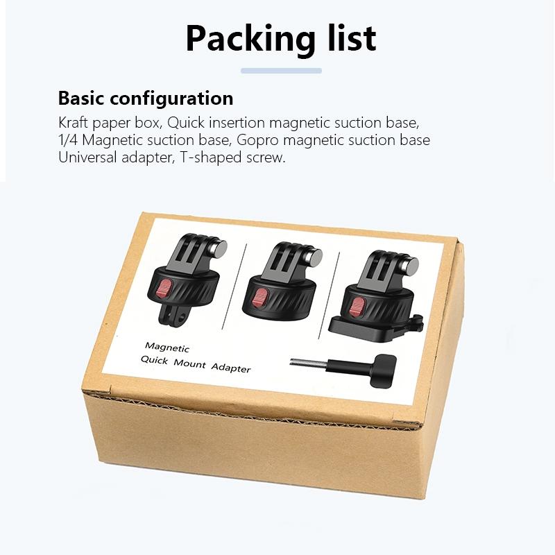 3-piece Magnetic Gimbal Base Adapter for Gopro / Insta360 Go 3 Action Camera