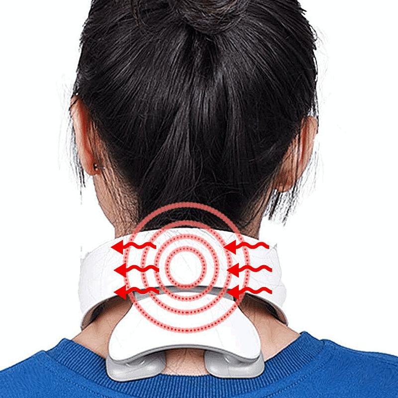 Hot Compress Shoulder & Neck Massager 2 Ends White