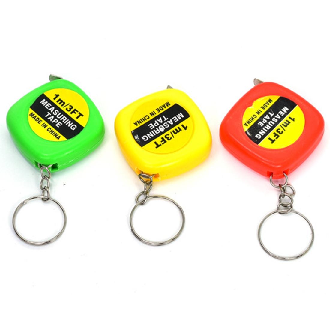 Compact Square Tape Measure Keychain - Set Of 4