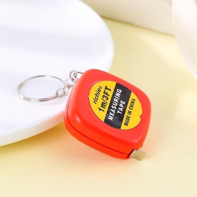 Compact Square Tape Measure Keychain - Set Of 4