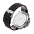 Men Leather Band Sports Watch with Large Dial - Silver White Brown
